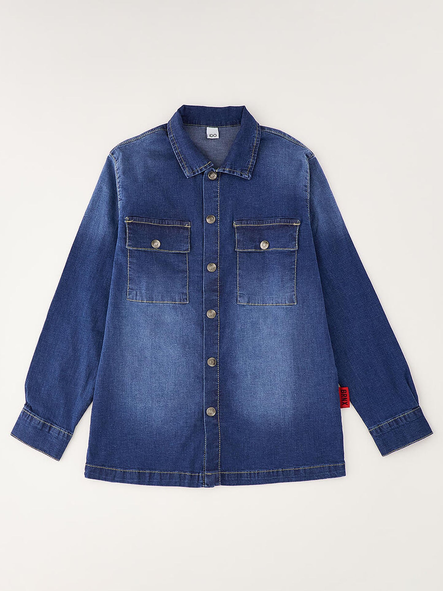 Camicia denim a maniche lunghe unisex bambino Ido