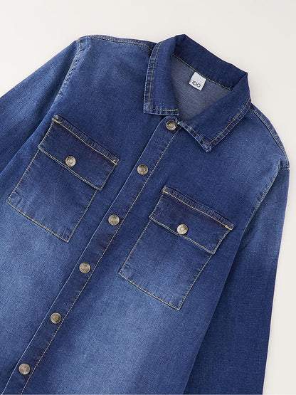 Camicia denim a maniche lunghe unisex bambino Ido