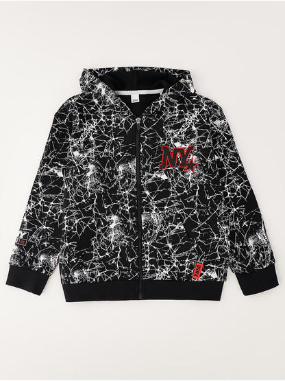Felpa con zip Ido nera per bambino unisex