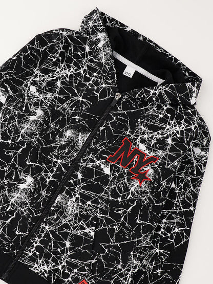 Felpa con zip Ido nera per bambino unisex