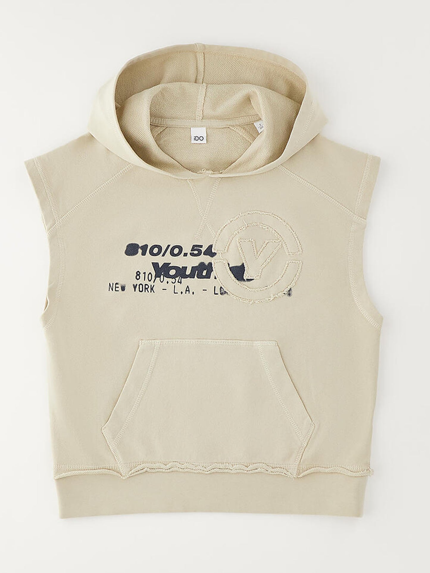 Felpa beige senza maniche unisex bambino Ido
