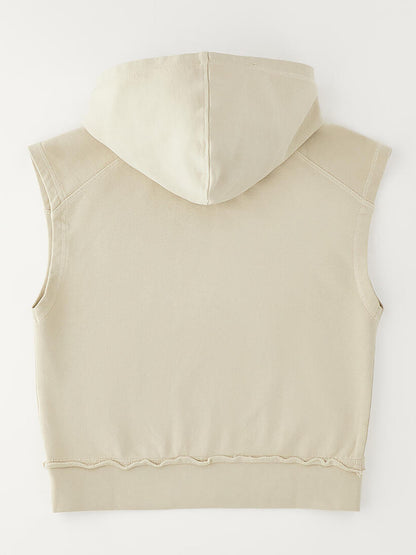 Felpa beige senza maniche unisex bambino Ido