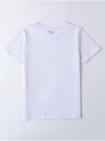 T-SHIRT CON PACH IDO RAGAZZO BIANCO BEIGE