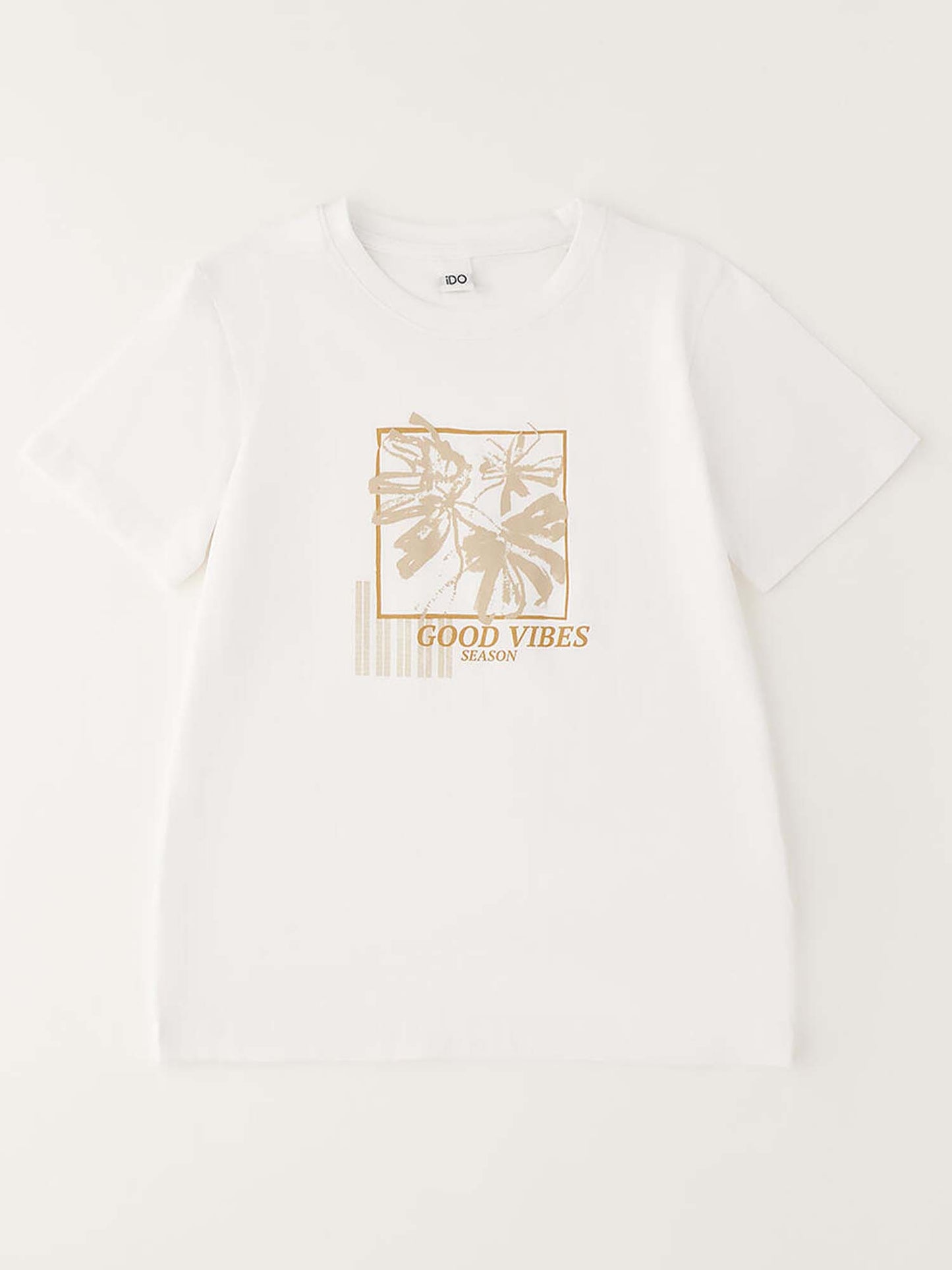 T-shirt a maniche corte unisex bambino bianca Ido