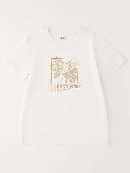 T-shirt a maniche corte unisex bambino bianca Ido