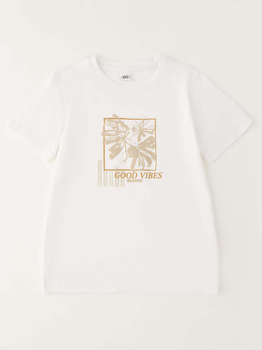 T-shirt a maniche corte unisex bambino bianca Ido