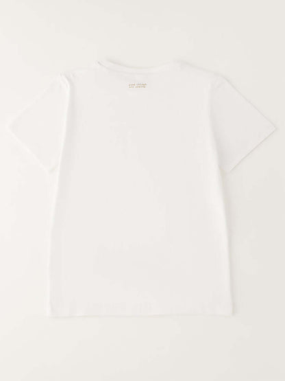 T-shirt a maniche corte unisex bambino bianca Ido