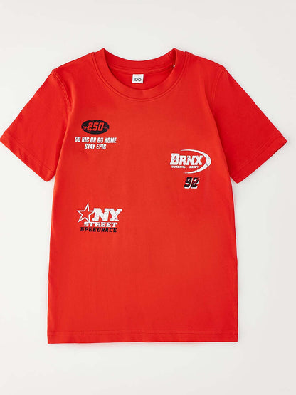 Ido t-shirt maniche corte unisex bambino rossa per la primavera estate