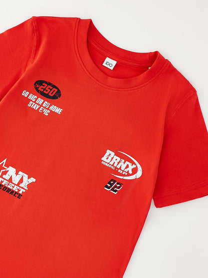 Ido t-shirt maniche corte unisex bambino rossa per la primavera estate