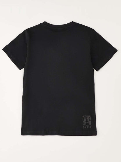 T-shirt a maniche corte unisex bambino nera Ido