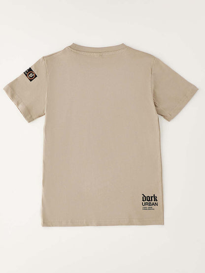 T-shirt a maniche corte unisex per bambini color beige di Ido