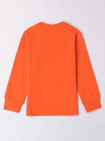 T-SHIRT MANICHE LUNGHE CON STAMPA IDO BAMBINO ARANCIO
