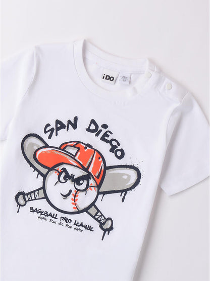 T-SHIRT CON STAMPA IDO BAMBINO BIANCO