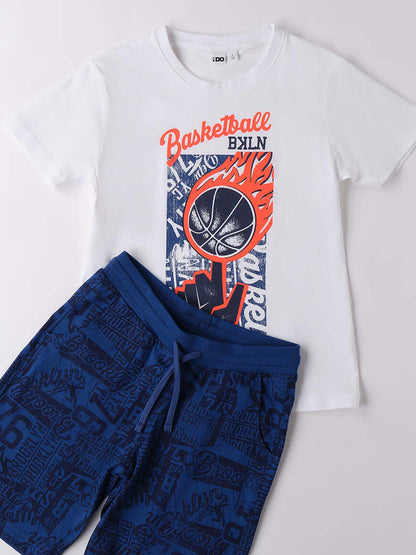 IDO BTS T-SHIRT+SHOR - BIANCO-ROYAL