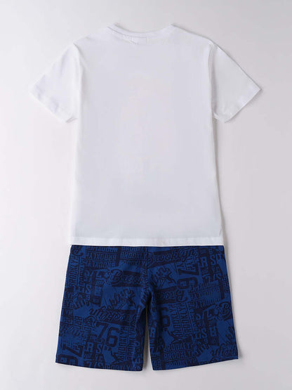 IDO BTS T-SHIRT+SHOR - BIANCO-ROYAL