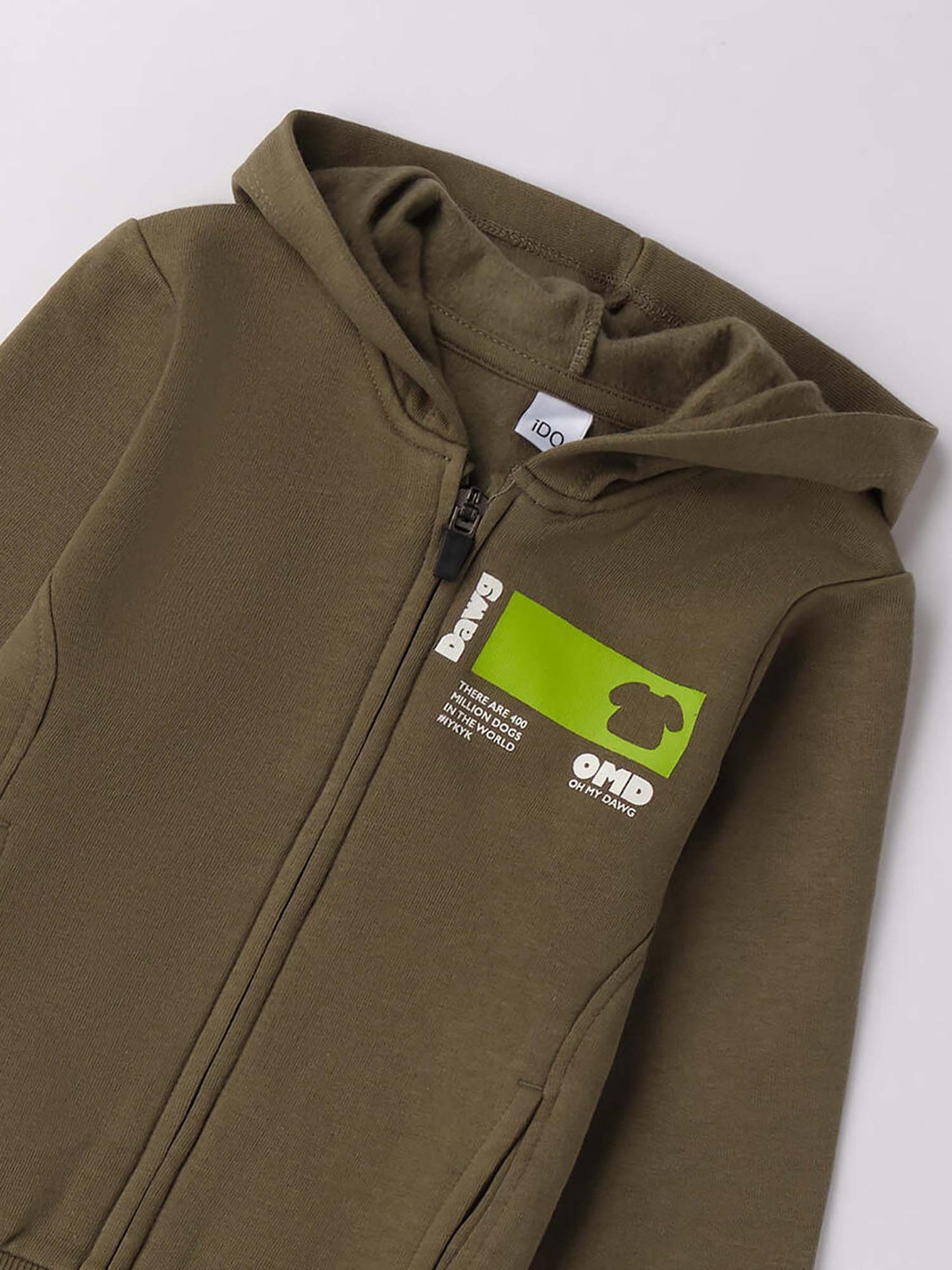 FELPA CON CAPPUCCIO BTS iDO DA BAMBINO VERDE