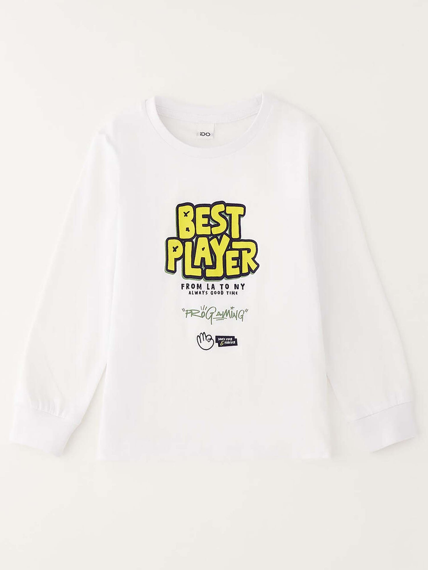 T-shirt unisex bambino IDO bianca a maniche corte