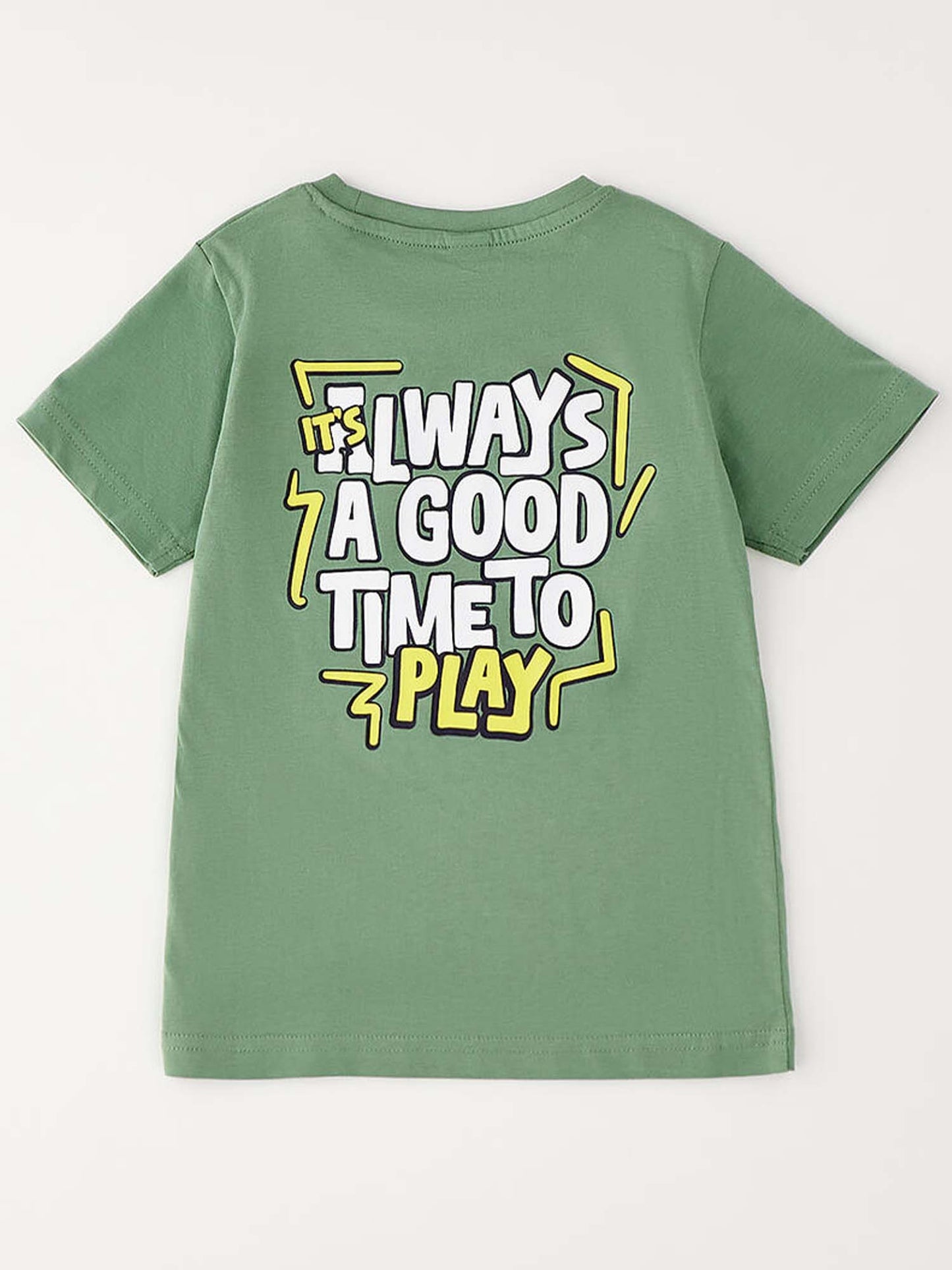 T-shirt verde unisex bambino Ido 4G438 4921 a maniche corte