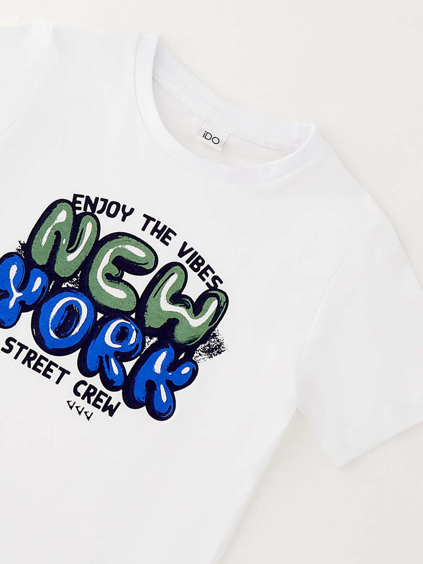 T-shirt maniche corte unisex bambino bianca Ido