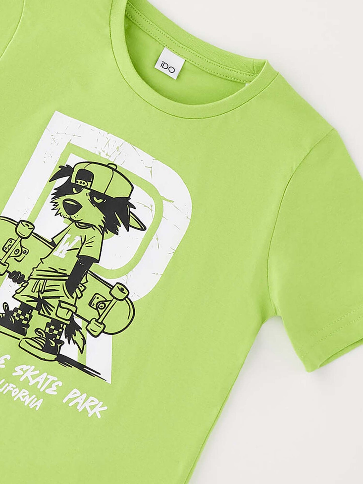 T-shirt maniche corte unisex bambino in verde Ido 4G446 G2
