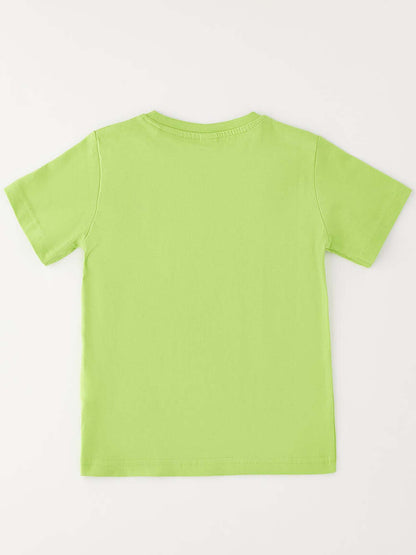 T-shirt maniche corte unisex bambino in verde Ido 4G446 G2