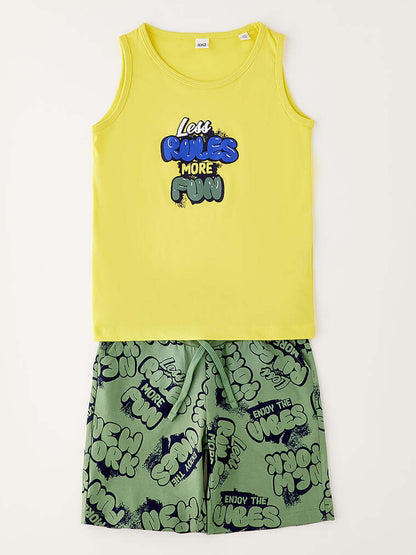 Completo unisex bambino Ido in giallo per primavera-estate