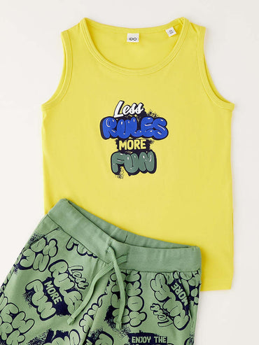 Completo unisex bambino Ido in giallo per primavera-estate