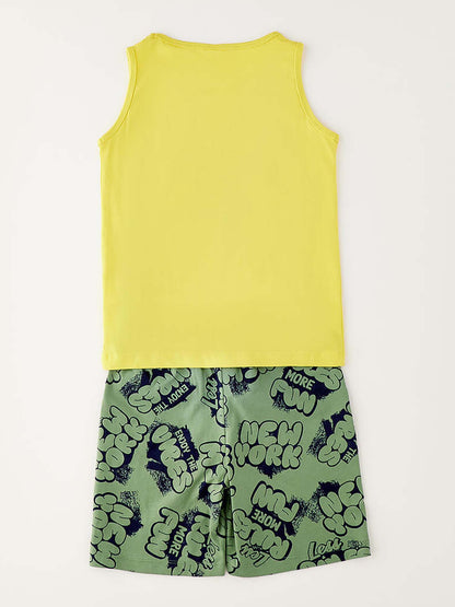 Completo unisex bambino Ido in giallo per primavera-estate