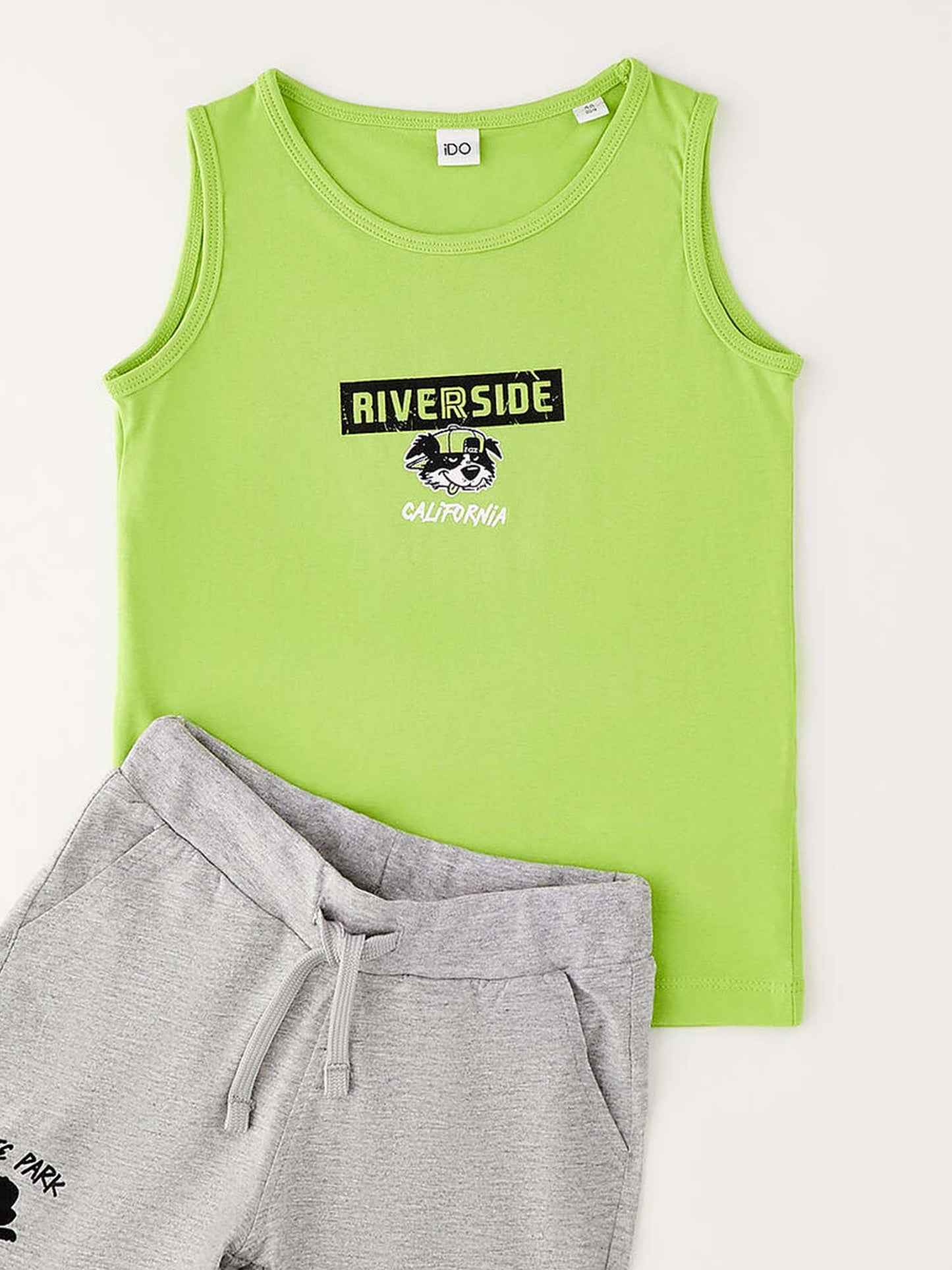 Completo Idò verde per bambino unisex, primaverile ed estivo