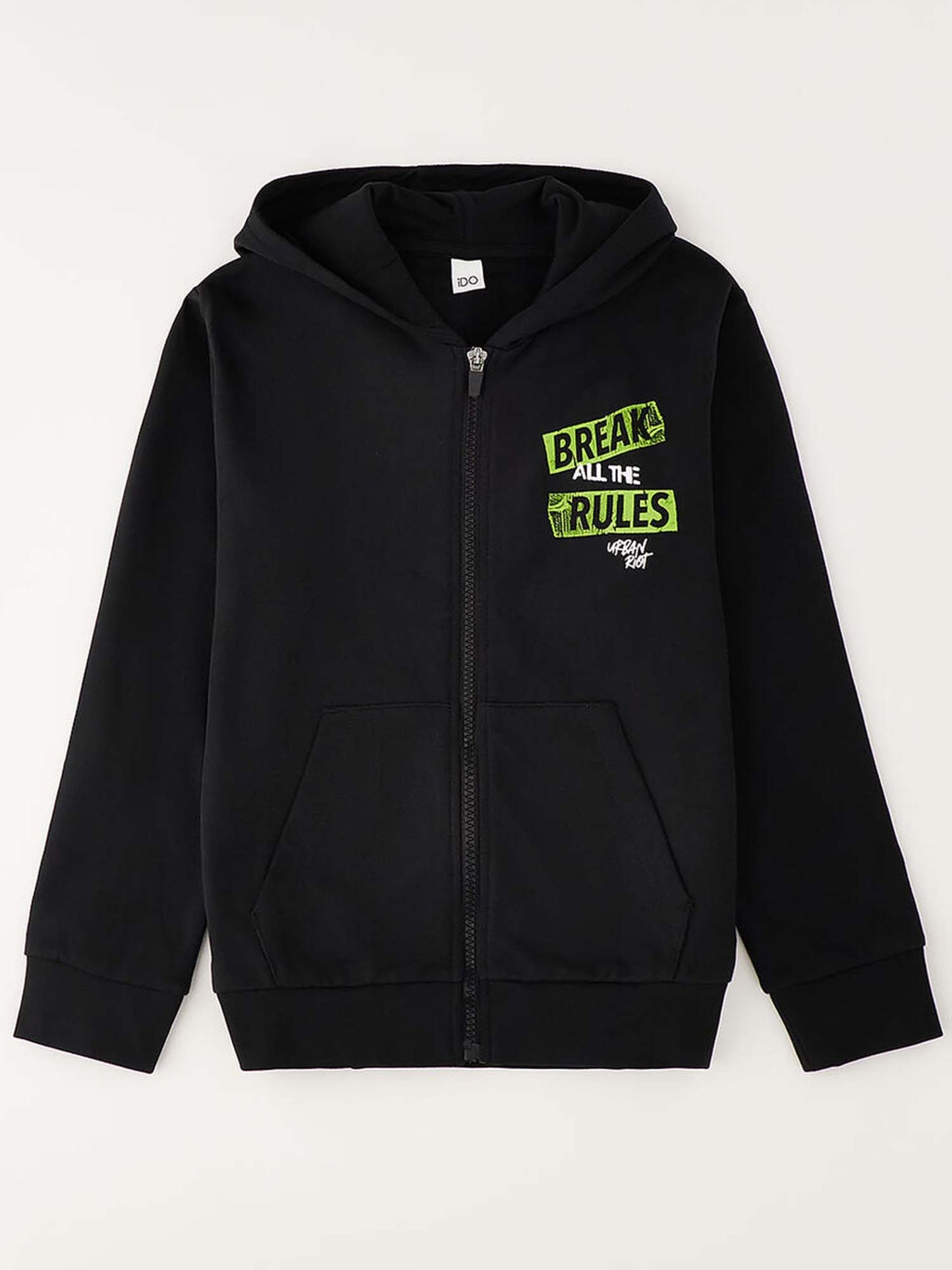 Felpa con zip e cappuccio Ido per bambino unisex nera