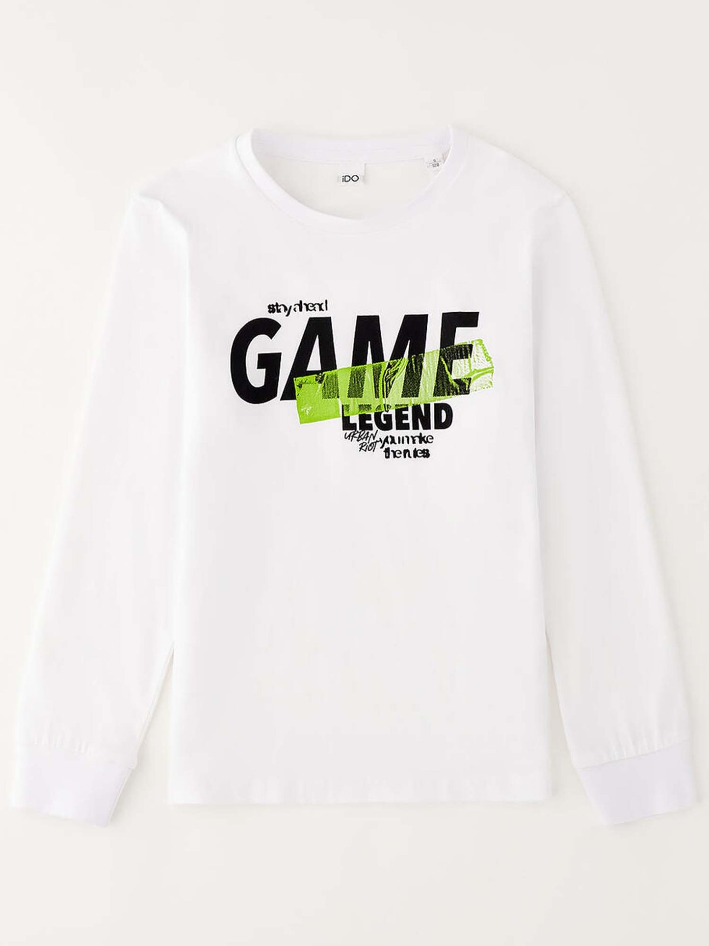 T-shirt bianca a maniche corte unisex bambino di Ido