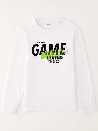 T-shirt bianca a maniche corte unisex bambino di Ido