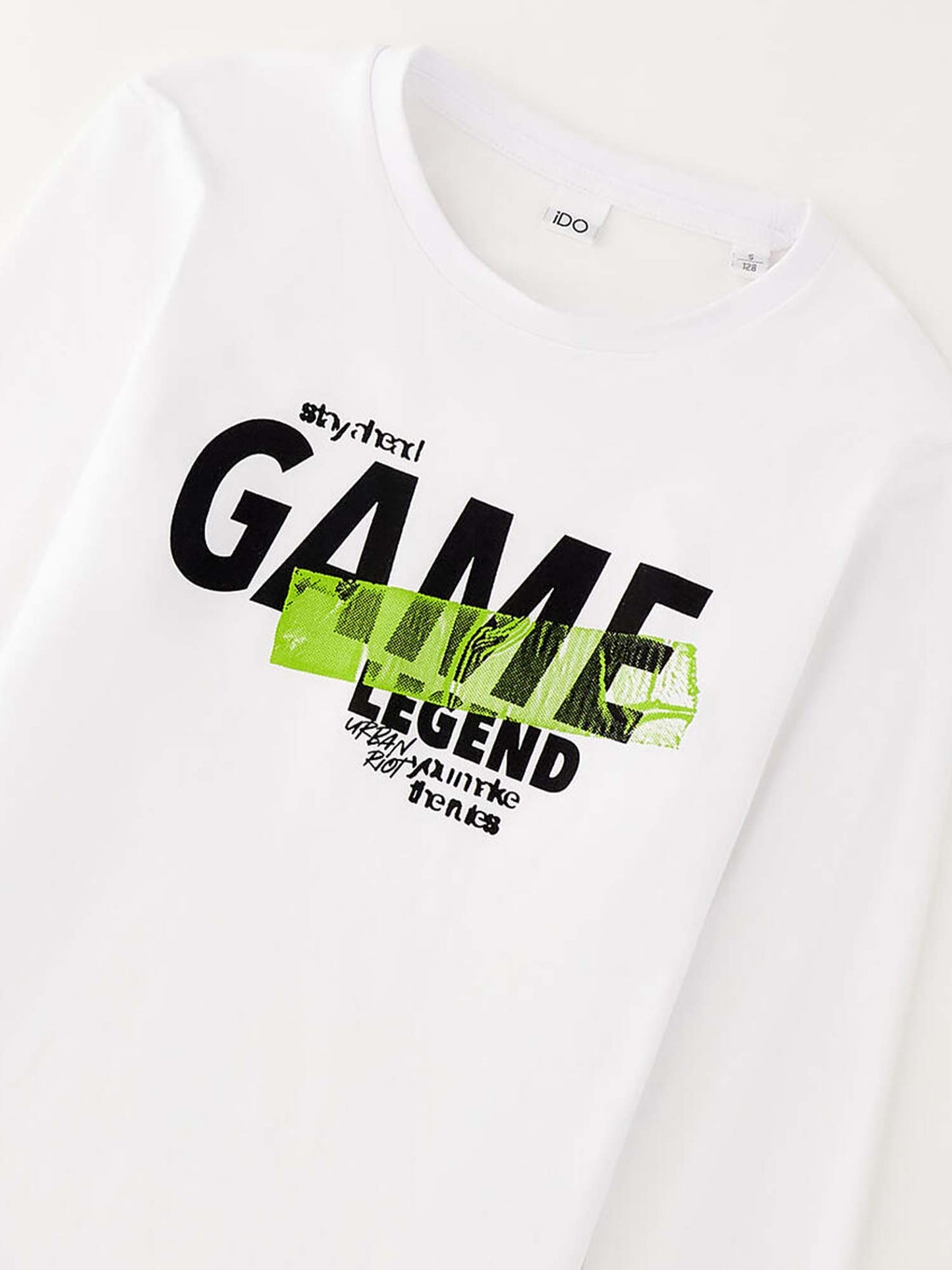 T-shirt bianca a maniche corte unisex bambino di Ido