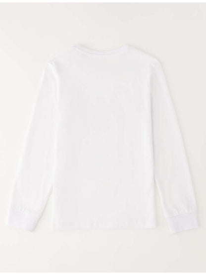T-shirt bianca a maniche corte unisex bambino di Ido