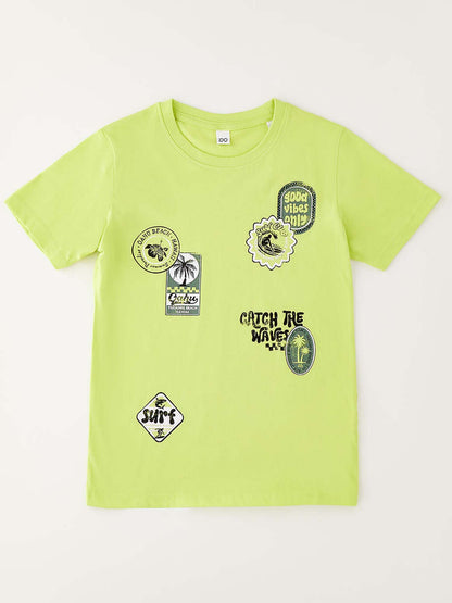 T-shirt maniche corte unisex bambino giallo Ido 4G826 G0