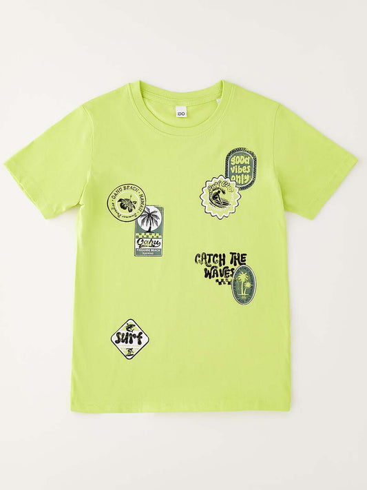 T-shirt maniche corte unisex bambino giallo Ido 4G826 G0