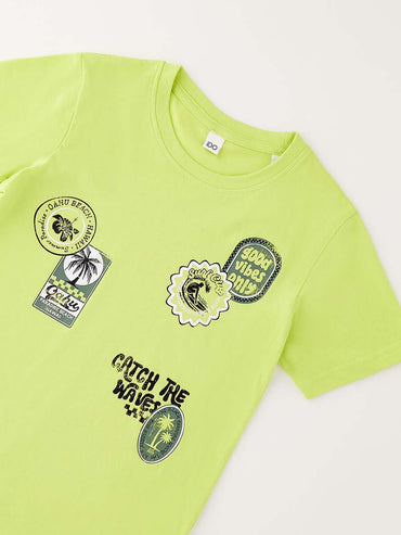 T-shirt maniche corte unisex bambino giallo Ido 4G826 G0