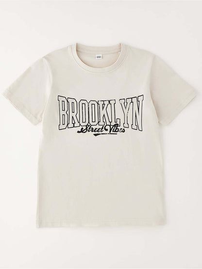 T-shirt beige unisex bambino Idò 4G826 G1 0432 per primavera estate