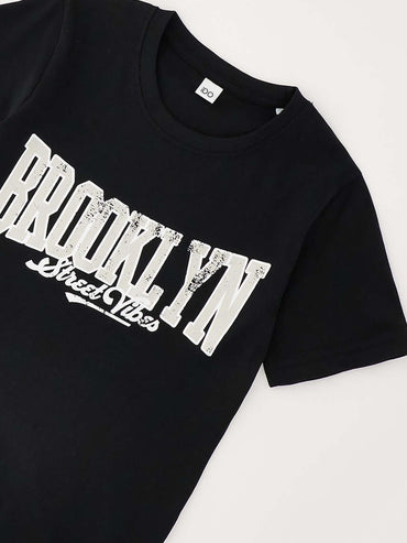 T-shirt unisex bambino Ido nera a maniche corte