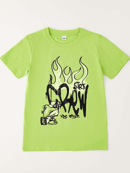 T-shirt a maniche corte unisex bambino gialla Ido 4G826 G2
