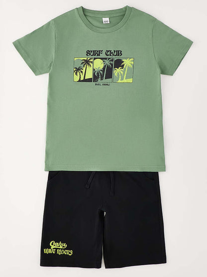Completo unisex bambino Ido in verde per primavera estate