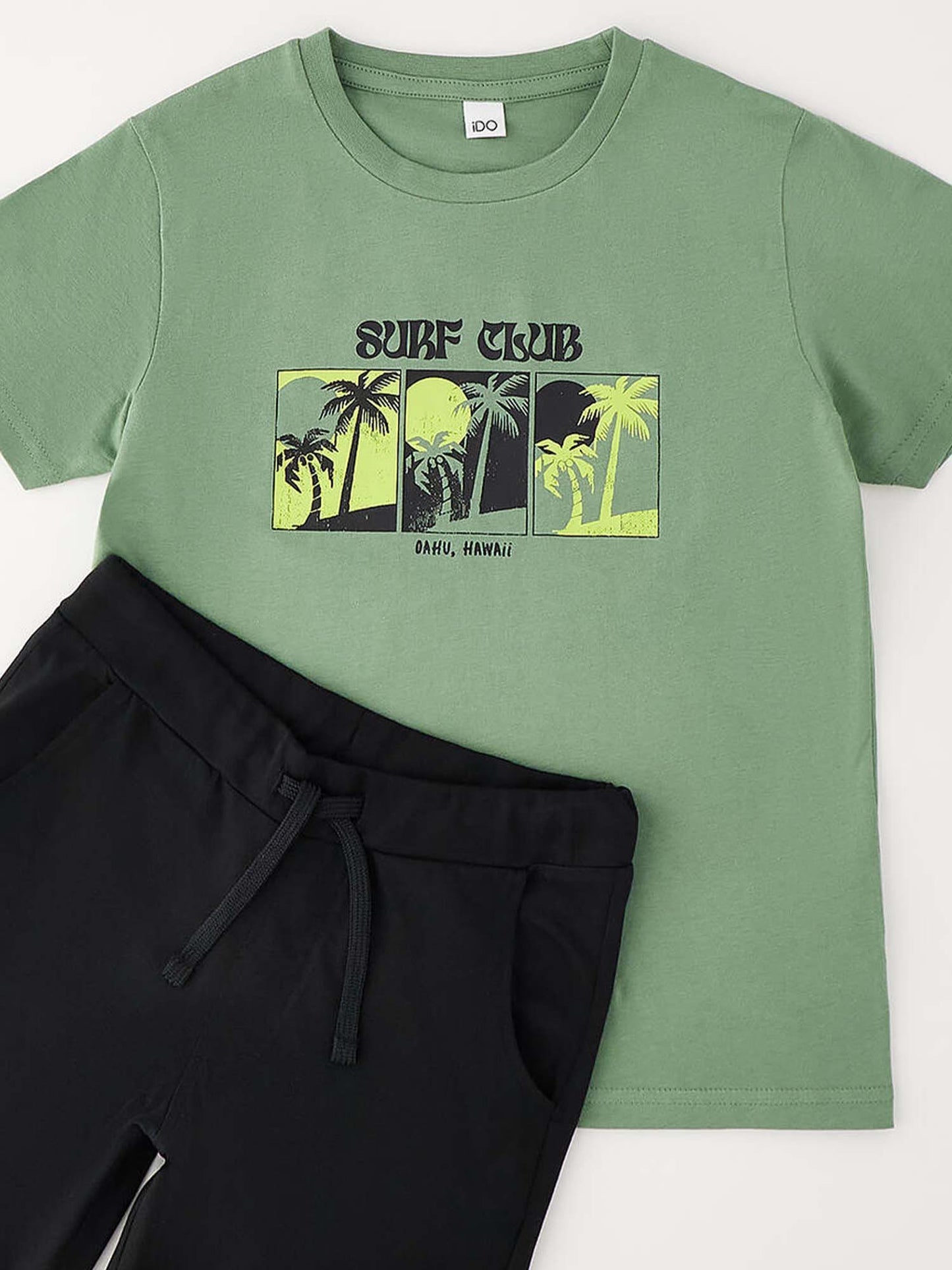 Completo unisex bambino Ido in verde per primavera estate