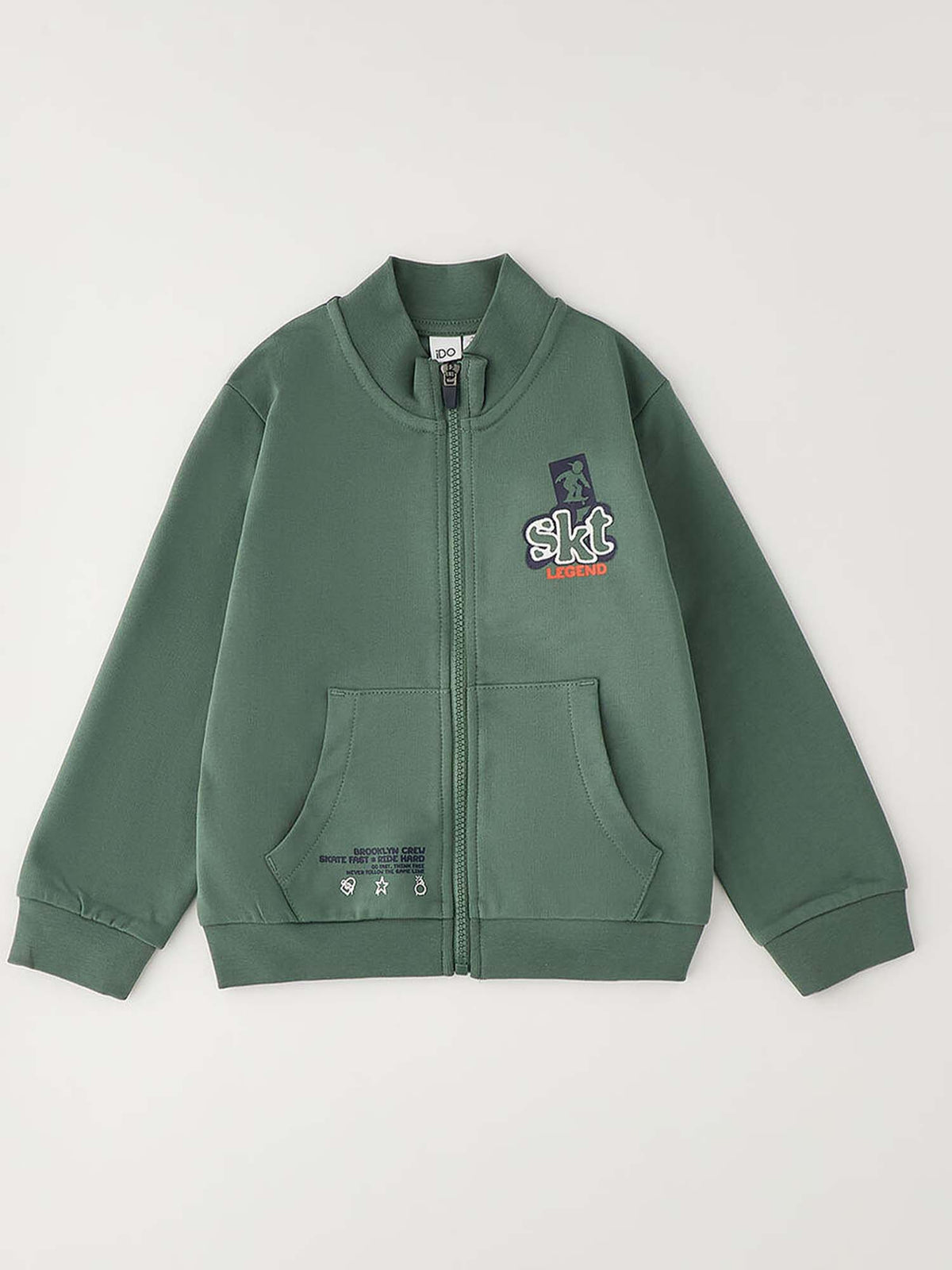 Ido BTS Felpa Zip Ft, felpa Unisex bambino verde