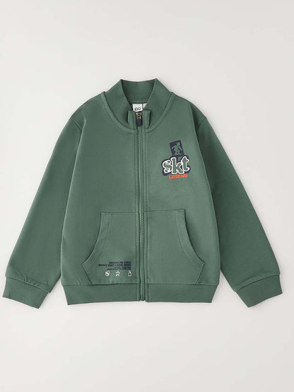 Ido BTS Felpa Zip Ft, felpa Unisex bambino verde
