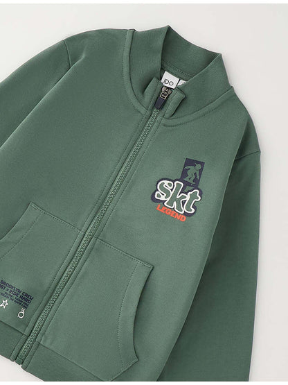 Ido BTS Felpa Zip Ft, felpa Unisex bambino verde