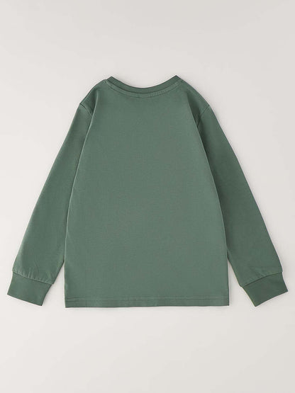 Ido BTS, t-shirt a maniche lunghe unisex bambino verde