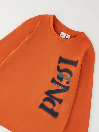 Ido BTS T-SHIRT ML, t-shirt a maniche lunghe Unisex bambino arancio
