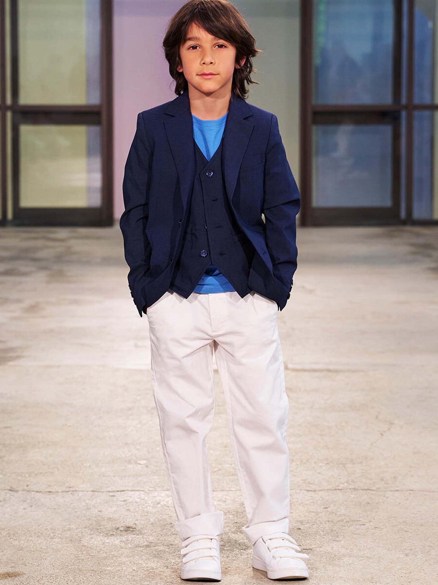 Pantaloni twill bianchi unisex bambino Ido