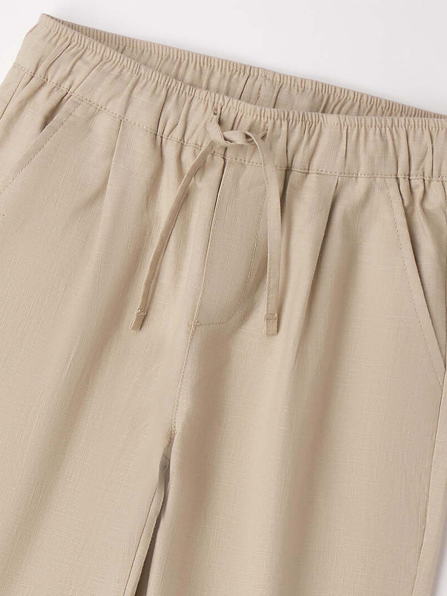 Pantaloni beige in lino e cotone per bambino unisex Ido
