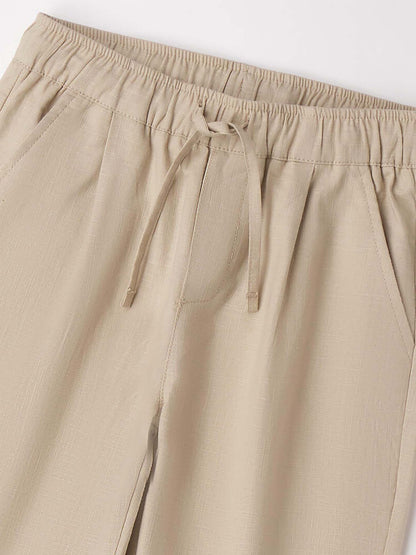 Pantaloni beige in lino e cotone per bambino unisex Ido